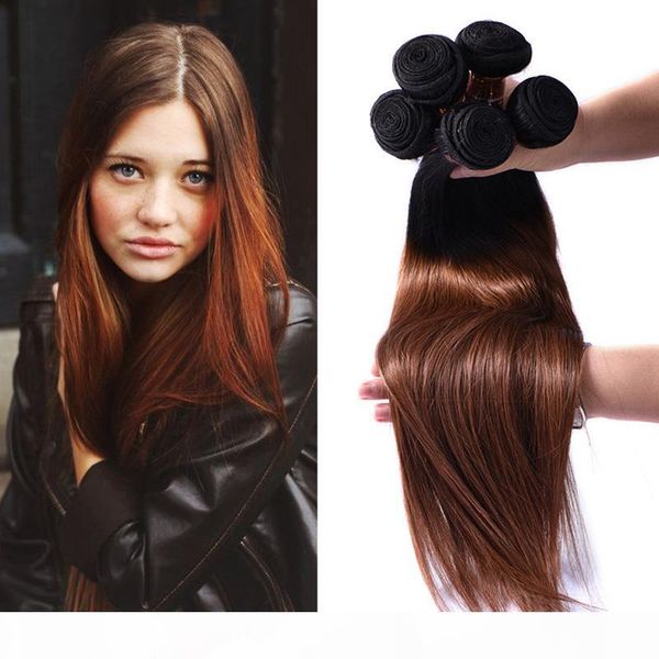 

two tone ombre hair straight blonde t1b 30 hair extensions 3 bundles for parcel black to dark brown silky straight virgin human hair