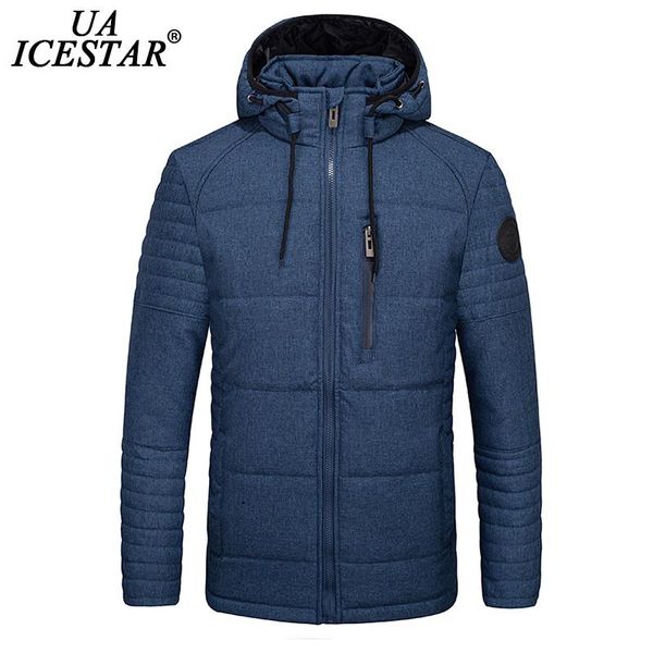 

uaicestar winter jacket men parka coat thick warm hooded jackets men brand 2020 fashion casual windproof zipper pocket coats, Black