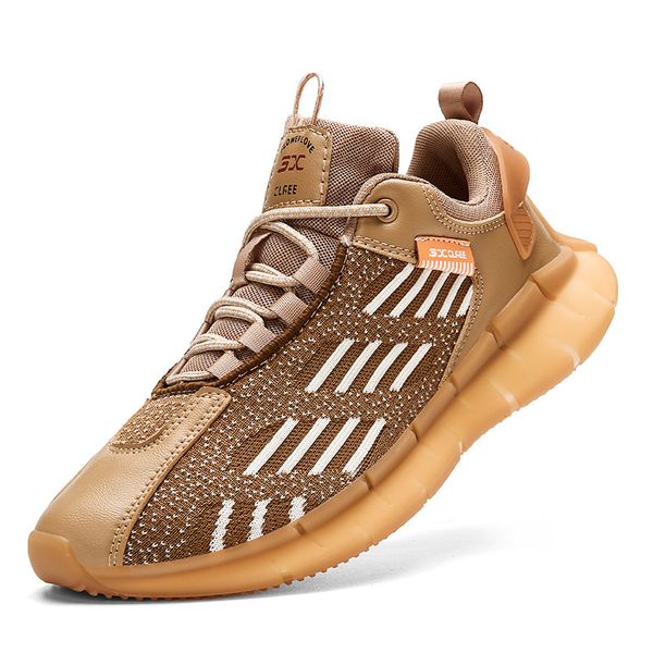 

mesh spring casual light sports lace up flat breathable men's shoes, Black;brown