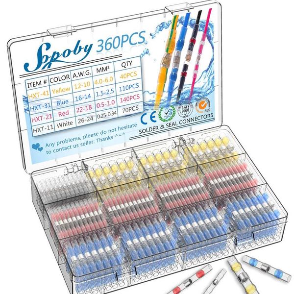 

800/300 / 250шт. терминалы теплоснабжения стыковой стыковой стыковой терминалы водонепроницаемое припоя уплотнение электрические разъемы clo, Brown