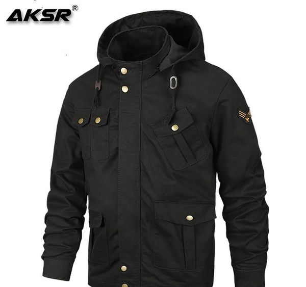 

aksr 2020 mens autumn winter thermal cotton outerwear men hooded jacket male plus size jackets coat brand clothing, Black;brown