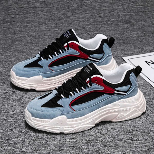 

men's 2020 korean versatile sports leisure fashion thick soled running basketball jogging shoes mens for men sneakers, White;red
