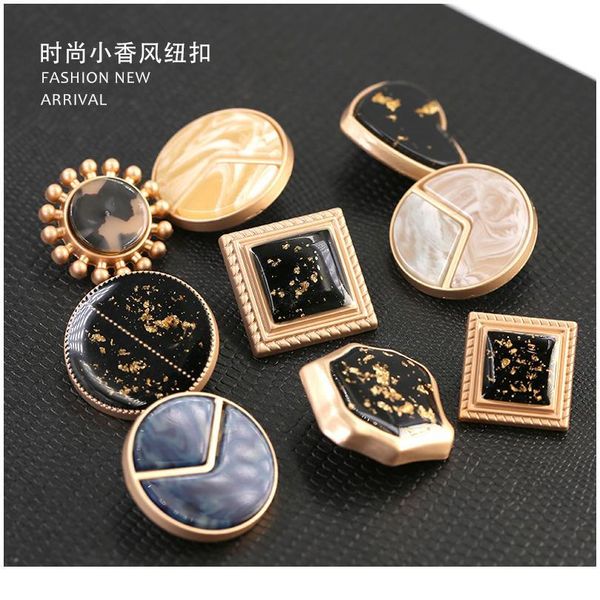 

metal black gold buttons for clothing coat suit craft women fashion brand cc sew button decorative clothes sewing needle bbyjbn, Blike;white