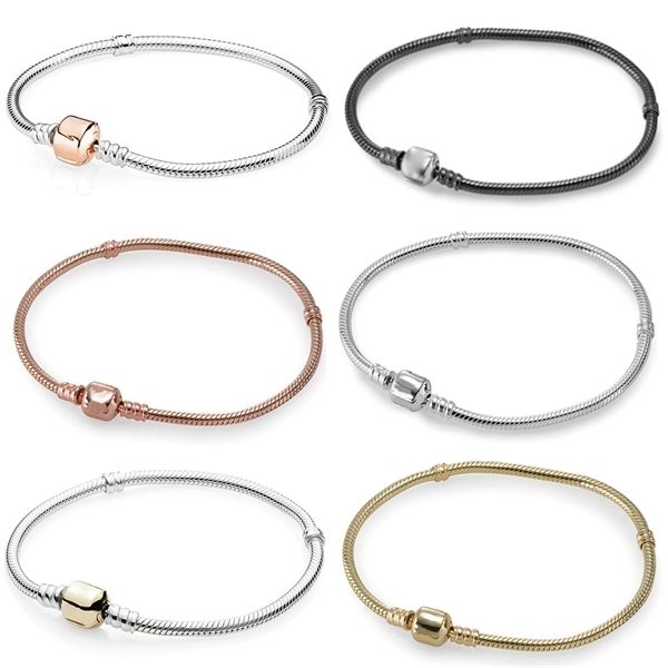 

kakany original 925 sterling silver 1:1 production time gold buckle clonp bracelet fashion women's fashion jewelry q1209, Black