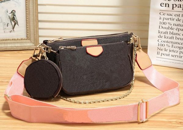 

zz 3 pcs/set women's luxurys desigers bags of mens wallet printing flower letter crossbody bag ladies leather crossbody bag ladies purs