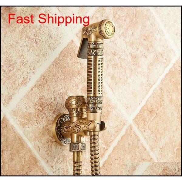 

wholesale and retail antique brass bathroom bidet faucet flower carved toilet clearing hand shower mop fauc qylswz homes2011