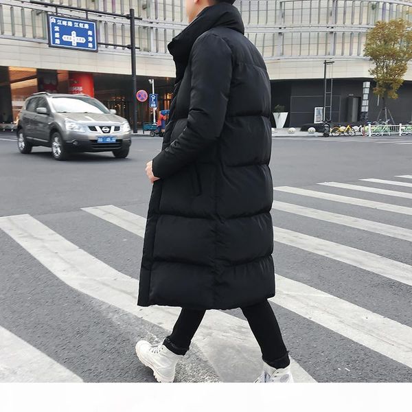 

mens slim fit long down jacket coat, Black