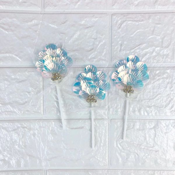 

whuhx ocean baking accessories shell ornaments cake decorative sequins theme mermaid ornaments fantasy baking shell girl card plug-in xajcn