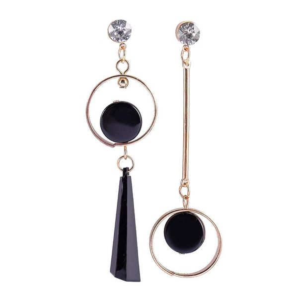 

новые корейских моды геометрической длинной асимметрия серьга rhinestone окружность стержень ухо нового акриловая большая серьга bijoux brin, Golden