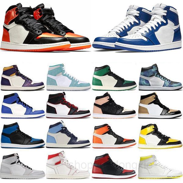 

new 1 high og basketballs shoes 1s royal black toe pink green black court purple white unc patent men sneakers trainers eur 36-46 hj5t