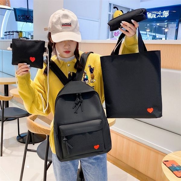 

new schoolbags fashion backpack solid color women backpack teenage girls school bags casual shoulder bag female lj201225