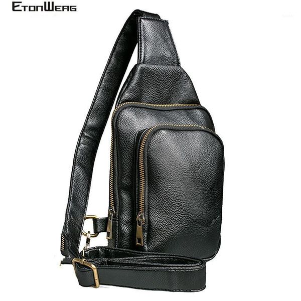 

waist bags men's classic black chest bag brand pu leather shoulder male small waterproof crossbody business vintage travel man1
