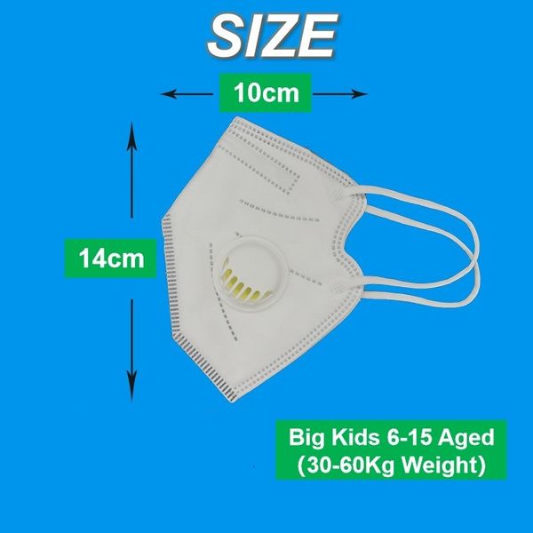

kids primary 6-15 elementary aged school disposable big pm2.5 dust face protective mask dhl ups fast arrival