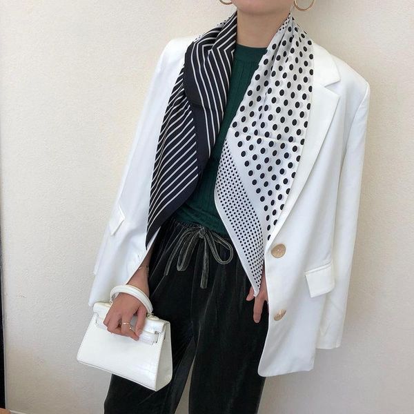 

scarves 100% mulberry silk scarf hijab dot square 2021 brand female bandana foulard poncho shawls scarfs, Blue;gray