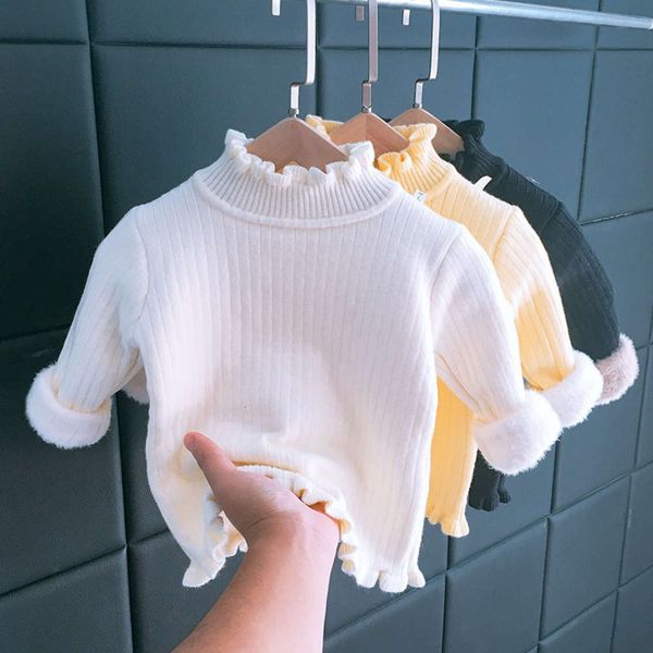 

sweater turtleneck new girls' in winter 2020 thickened korean slim one cashmere children's 1-4 years old knitted bottomcoat 3, Blue