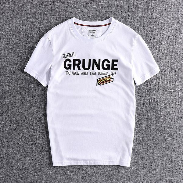 

2021 summer new american embroidery stickers letter sleeve t-shirt wild men's round neck short shirt harajuku 2nb0, White;black