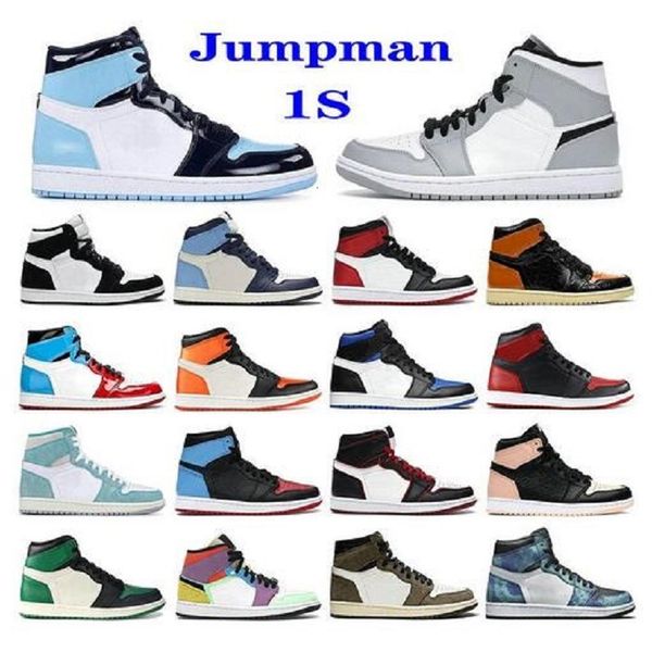 

new mens womens basketball shoes 1s obsidian unc fearless phantom turbo green 1 backboard phantom gym red sports sneakers trainers, White;red