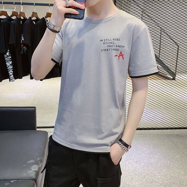 

summer 2020 new korean fashion half clothes short sleeve t-shirt men's wear, White;black