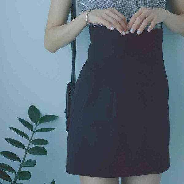 

skirts solid empire slim folds above knee mini summer womens faldas 2022 fashion temperament japan style jupe ubci, Black