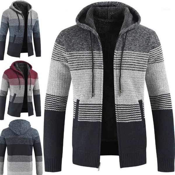 

men's sweaters men warm knitted cardigan selling promotion streetwear coats hooded sweater drop ship fashion jacket1, White;black
