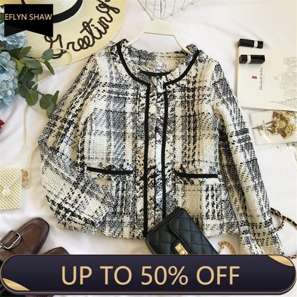 

autumn fashion color contrast jacket elegant tassel short tweed jackets women black white short suit female o neck mini coat, Black;brown