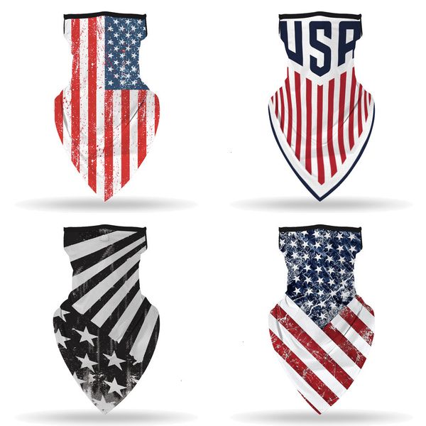 

outdoor american flag digital sports printing riding mask sun protection ear hanging triangle towel multi-purpose