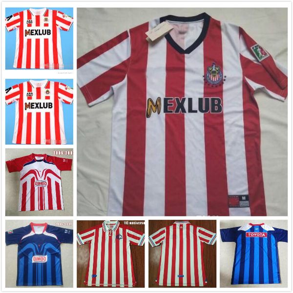 

chivas 2006 2007 retro guadalajara soccer jerseys regal o.peralta i.brizuela a.pulido a.vega 110 anniversary vintage football shirt, Black;yellow