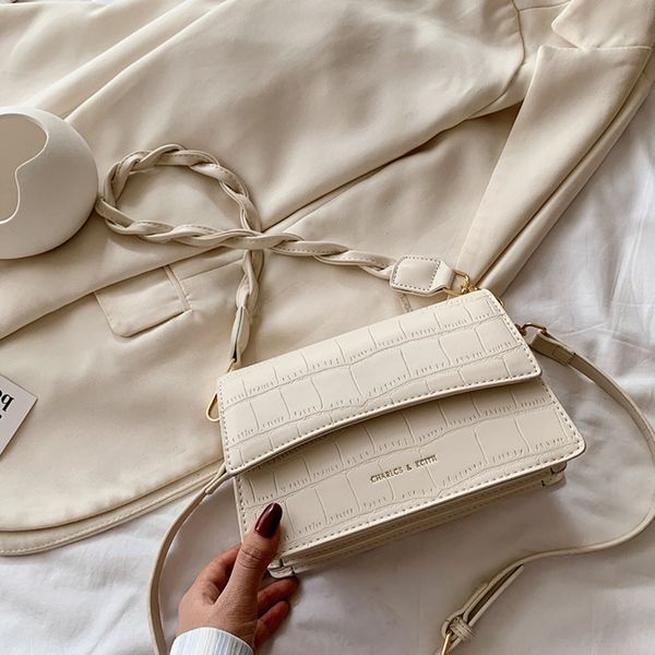 

2020 autumn new women's small square bagins ultra fire crocodile pattern small square bag texture versatile mobile phone messenger bag