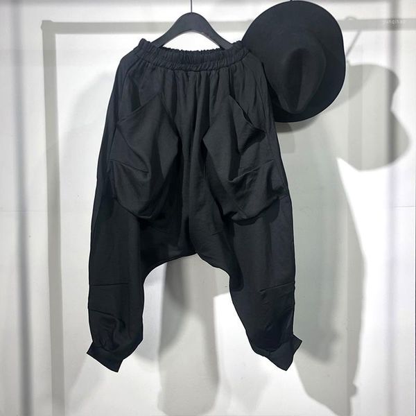 

owen seak men casual cross pants high street wear pants men's clothing sweatpants spring harem1, Black