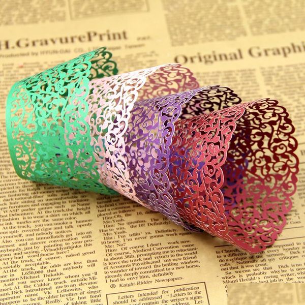 

wholesale- 12pcs/set wedding birthday filigree vine cupcake wrappers wraps wedding birthday party bbymfy bdesports