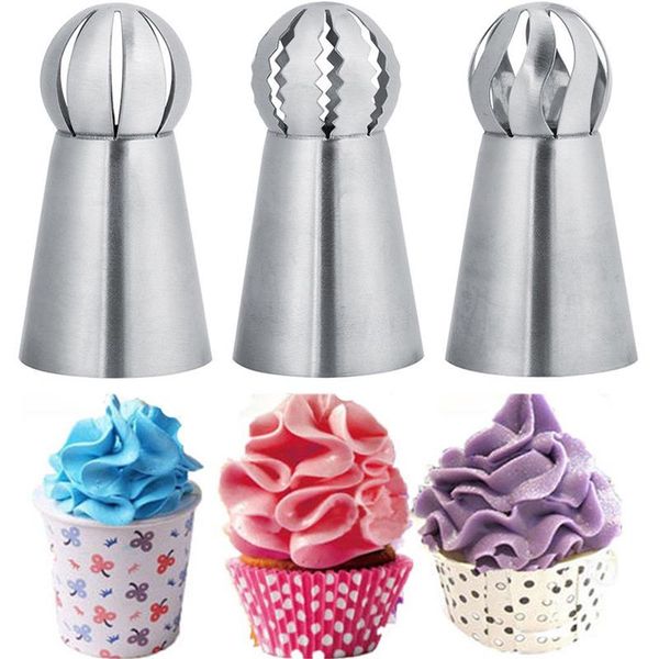 

baking & pastry tools 3pcs russian flower icing piping nozzles tips cake diy tool