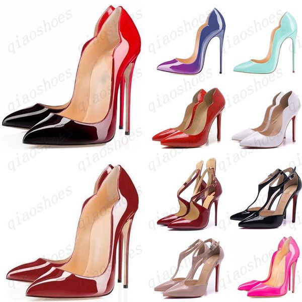 

2021 fashion women pumps womens red bottom shoes high heels stilettos pumps shoes for women party wedding shoes woman high heels, Black