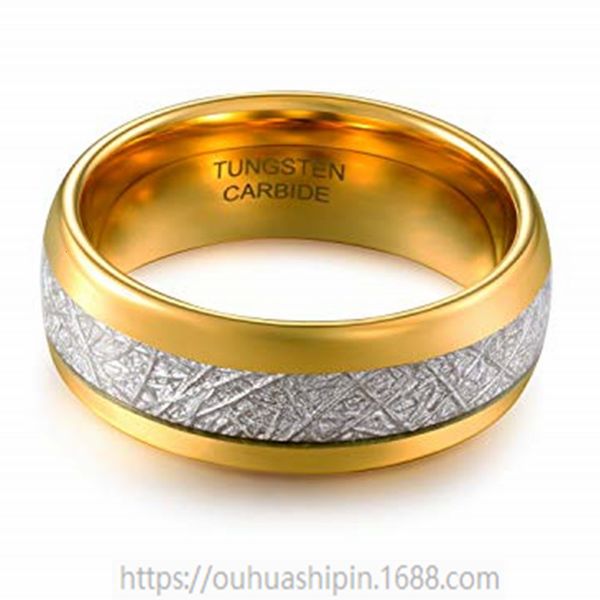 

stone anti tungsten with steel grain ring inlaid for men, Silver
