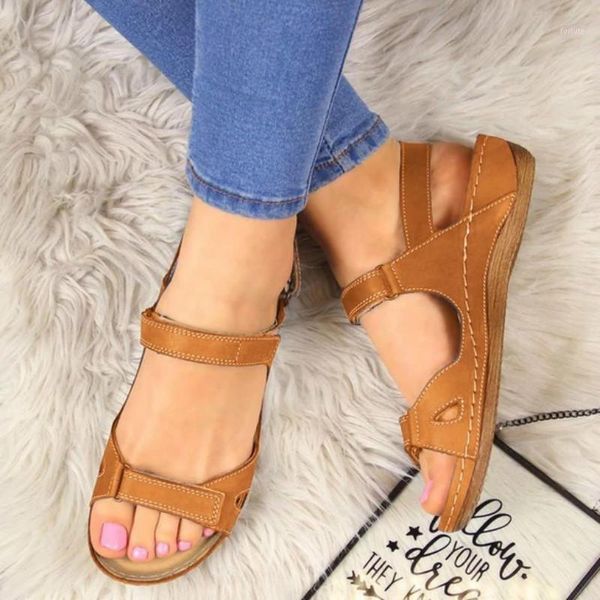 

summer sandals woman ladies fashion leather flat solid color toe sandals shoes women sandalias mujer plus size 35-431, Black