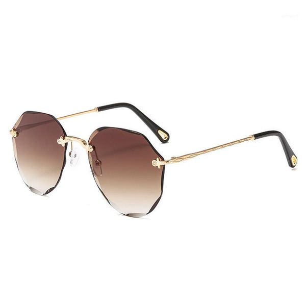

sunglasses 2021 fashion retro women irregular rimless plastic material lenses 1625 uv400 protection eyewear1, White;black