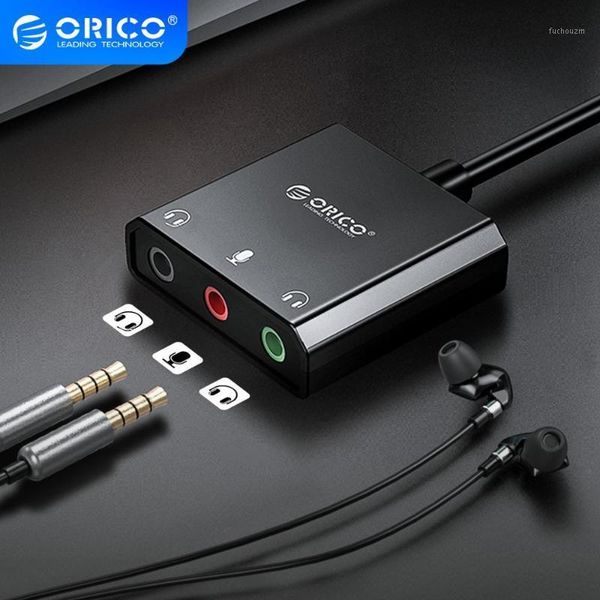 

orico usb external sound card usb to earphone headphone audio interface adapter for windows/mac/linux microphone sound card1
