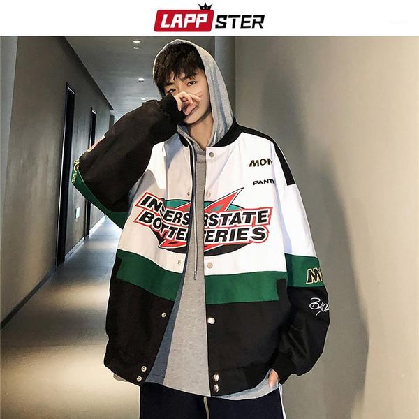 

lappster men patchwork streetwear bomber jackets 2020 autumn mens korean fashions windbreaker harajuku hip hop jackets coats1, Black;brown