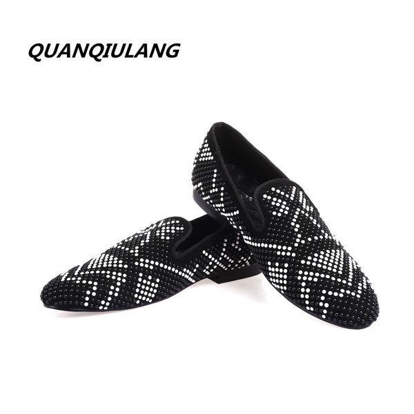 

new brand designer red shoes diamond leather shoes diamond leather fashion men's leisure shoes beautiful pattern 39-47 lj201028, Black;white