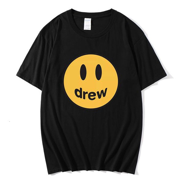 

smiley house drew face short sleeve jia siting bieber couple same style high street fashion brand t-shirt tee, White;black
