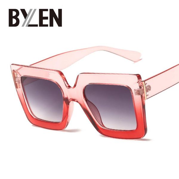 

sunglasses vintage square women large size brand designer transparent frame gradient lens sunglass ladies eyewear women's shade, White;black