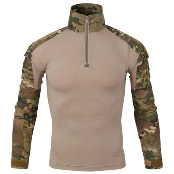 

camouflage tactical frog t-shirt men quick dry hiking riding training fishing long sleeve t shirts 5xl hunting clothing, Gray;blue