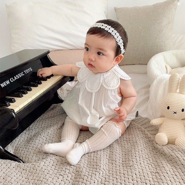

baby girls smocking romper for toddler newborn cotton clothes infant jumpsuit twins sister clothes girl sleeveless pink rompers 1024, Blue