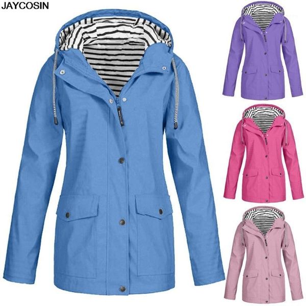 

jaycosin women raincoat waterproof windbreak rain coat rain jacket camping coat poncho rainwear hooded wind forest jacket 99241, Black;brown