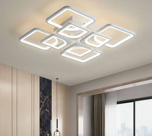 

new modern led chandelier lights for living room dining kitchen bedroom home white rectangle hanging ceiling lamp lighting