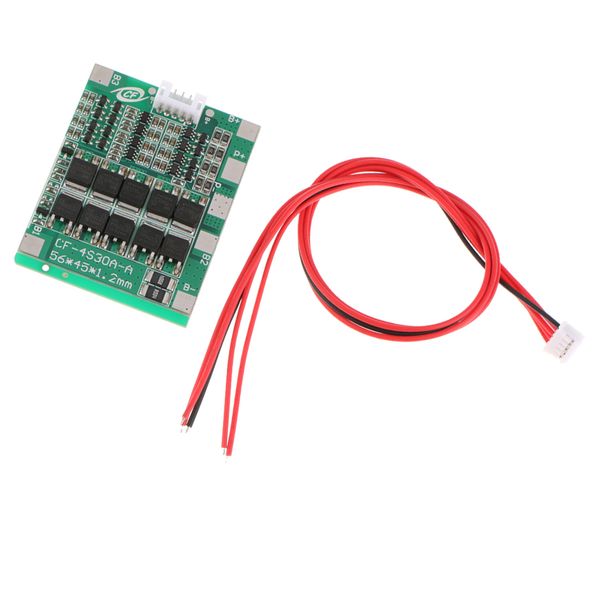 

4s 14.8v 30a bms pcb protection board w/ balance for 18650 lithium battery