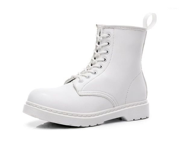 

leather boots same for men and classic 8-hole all white women1, Black