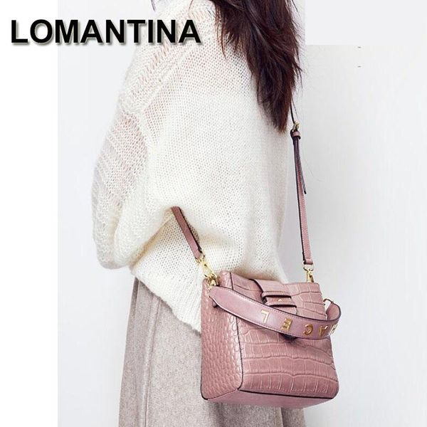 

lomantina crocodile crossbody bag for women shoulder bag brand designer women bags luxury cow leather bags bucket handbag