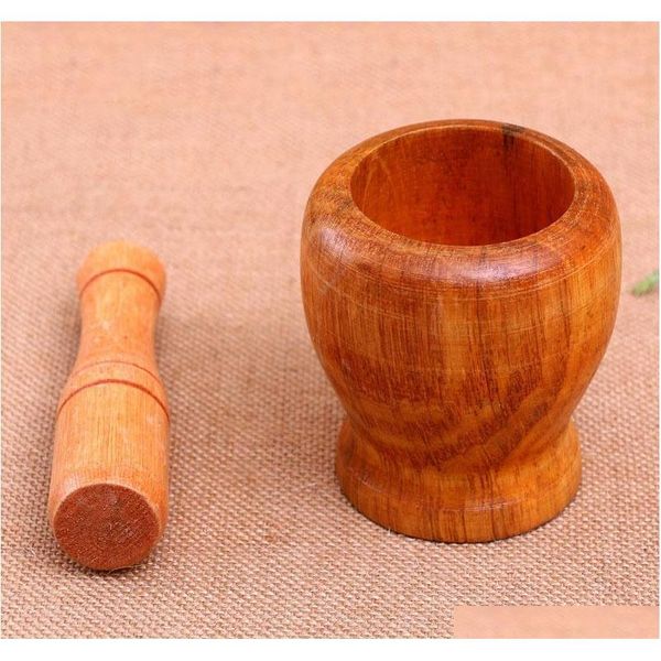 

home kitchen hand manual wood garlic ginger mortar and pestle pugging mill grinding bowl masher grinder mi jllaji dh_garden
