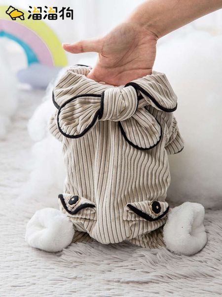 

golden velvet four legged teddy bomei small dog autumn and thickened warm winter than bear pet clothing