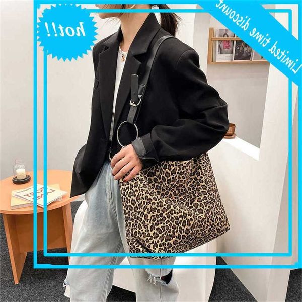 

for 2020 canvas leopard handbags large capacity women handbag fashion crossbody cups women's hand shopper bag